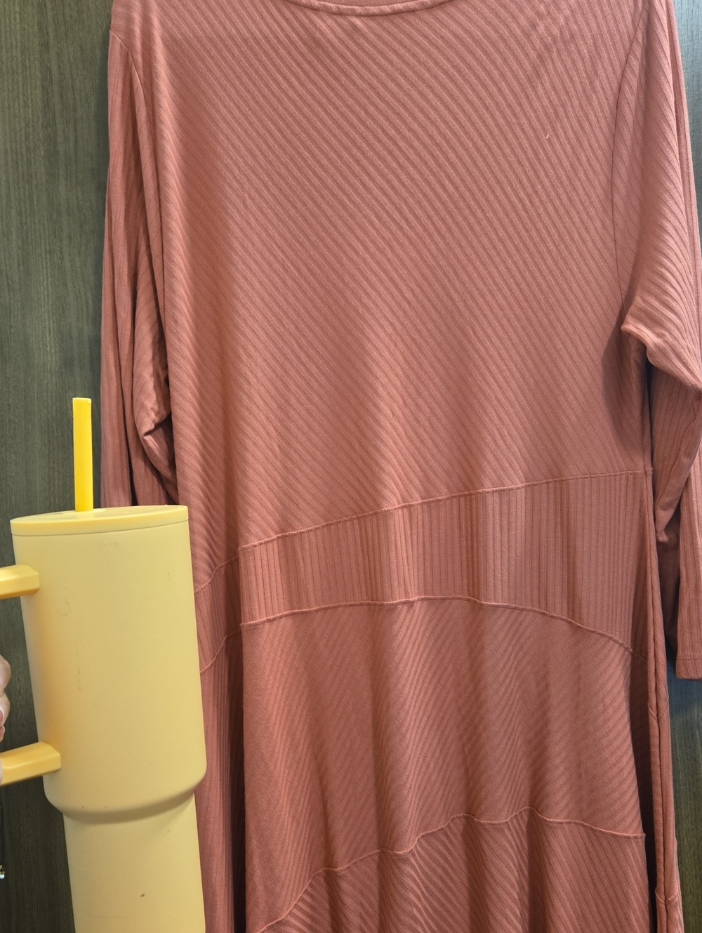 Soft Surroundings-Maxi Dress Ribbed Knit in Coral-Size XL - Picture 10 of 13